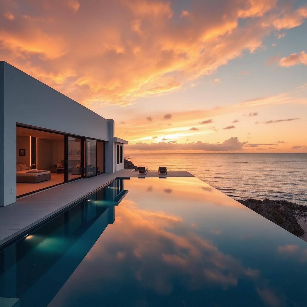 A quiet residence at golden hour